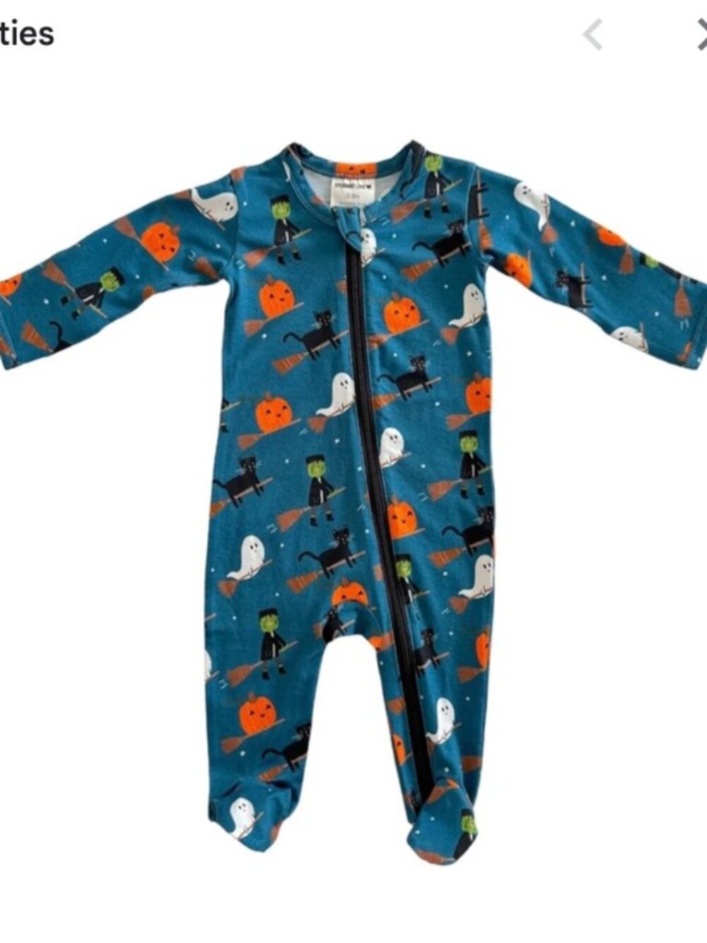 Spearmint Love Halloween Footed Onesie
